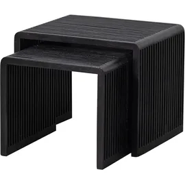 Woood Willa Schwarz Teak 40 x 40 x 43 cm