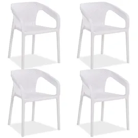 Homestyle4u Gartenstuhl Kunststoff weiß 4er Set