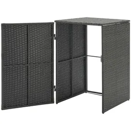[en.casa] Mülltonnen Verkleidung Widnau für 1 Mülltonne Polyrattan Dunkelgrau
