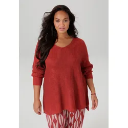 Strickpullover, im dezenten Ajour-Strickmuster - NEUE KOLLEKTION, Gr. 46, rostrot, , 30458603-46