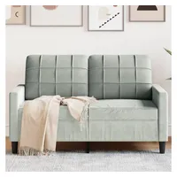 vidaXL 2-Sitzer-Sofa Hellgrau 120 cm Samt