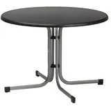 Sieger Boulevard-Klapptisch mit mecalit-Pro-Platte Ø 100 x 72 cm graphit/schieferdekor anthrazit