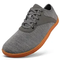 RUOMU Unisex Barfußschuhe Knit Barfuss Schuhe - Herren Damen Minimalistische Weit Barfussschuhe, Zero-Drop Barfuss Minimal Schuhe, Dunkelgrau, Gr.44 - 44 EU Weit