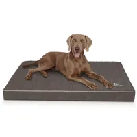 Knuffelwuff orthopädische Hundematte Palomino aus Laser-gestepptem Kunstleder XXXL 135 x 90 Braungrau