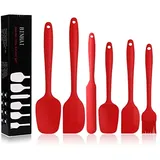 Binhai Silikon Pfannenwender Ölbürste Backpinsel-Set – 4-teiliges Antihaft-Gummi-Spachtel Set mit Edelstahlkern – hitzebeständiger Spachtel Küchenhelfer Set zum Kochen, Backen und Mischen (schwarz)