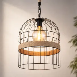 GLOBO Hängeleuchte 1-flg. 35 cm Metallgitter schwarz braun