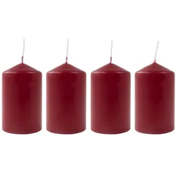 Adventskranzkerzen bordeaux 4er-Set Weihnachtskerze Stumpen Wachskerze 50x80mm