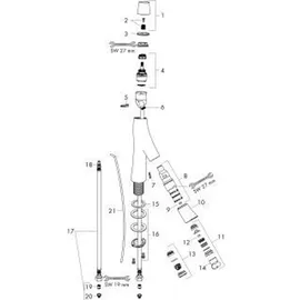 Hansgrohe Starck Organic Zweigriff-Waschtischmischer Brushed Nickel