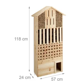 Relaxdays Insektenhotel XXL mit Igelhaus