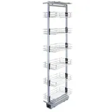 MONSTER SHOP Vorratsschrank ausziehbar 190-220 cm grau