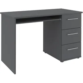 vogl möbelfabrik Schreibtisch VOGL MÖBELFABRIK "Tobi, wahlweise mit 3 Schubkästen oder 1 Schubkasten/1 Tür", grau (anthrazit), B:115cm H:73cm T:56cm, Tische, Schreibtisch, optional mit Tastaturauszug, Breite 115 cm