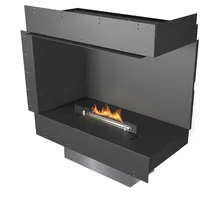 Planika Forma Eckkamin [Ethanol Einbau Gehäuse mit Automatikbrenner]: 800 mm - Front + rechts offen