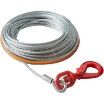 Vevor Anschlagseil 9,5 mm x 15,2 m Stahlseil 67,6 kN Bruchfestigkeit des Kabels Forstseil mit Drehhaken Hebeseil Drahtseil Abschleppseil Ideal für ATVs UTVs Autos SUVs oder große Geländewagen