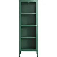[en.casa] Vitrinenschrank Säkylä Stahl 150x50x35 cm Tannengrün