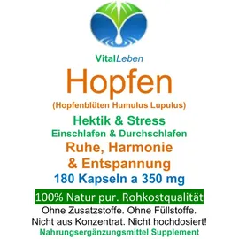 Vitalleben HOPFEN Hopfenblüten Kapseln 180 St.