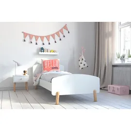 Möbilia 90 x 200 cm Weiß/Natur