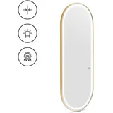 Physa Kosmetikspiegel, Friseurspiegel mit LED-Beleuchtung extra flach oval Spiegel mit LED-Beleuchtung