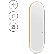 Physa Kosmetikspiegel, Friseurspiegel mit LED-Beleuchtung extra flach oval Spiegel mit LED-Beleuchtung