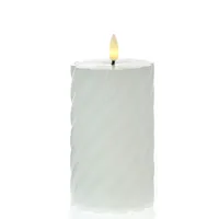 MARELIDA Twist LED Stumpenkerze 15 cm weiß