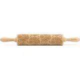 Folkroll "3D-Motiv-Teigrolle", braun, L:43cm, Buchenholz, Teigroller, Floral