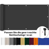 ROBAG Sichtschutz Balkon Balkon-sichtschutz, Balkon sichtschutz meterware Wind- und UV-Schutz in div. Größen & Farben, für den Gartenzaun oder Balkon, 95x800cm, Anthrazit