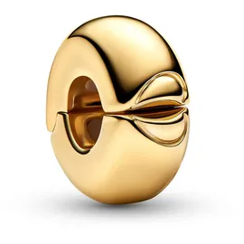 Pandora Clip-Charm Rund Gold 763678C00
