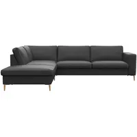 FLEXLUX Ecksofa »Fiore, Sitzaufbau mit hochwertigem Kaltschaum für mehr Sitzkomfort«, breite Armlehnen, L-Form, Füße Alu/Eiche schwarz