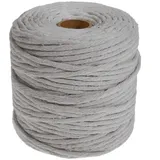 DéVa Makramee Band 5mm x 100 m Länge Makramee Garn aus 100% Baumwolle Nähgarn grau