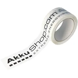 Klebeband Rolle weiß, AkkuShop.com Aufdruck, 66 Meter pro Rolle