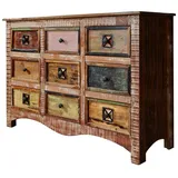 Massivmoebel24 - Kommode Altholz 130x40x85 mehrfarbig lackiert NATURE of SPIRIT 59