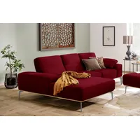 W.Schillig Ecksofa »run«, mit elegantem Holzsockel, Füße in Silber matt, Breite 279 cm rot