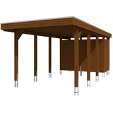 SKANHOLZ Carport Friesland 3,20 x 7,08 m nussbaum inkl. Abstellraum