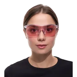 adidas sport Damen Sonnenbrille Radsport-Brille mit Rosa Gläsern Lauf-Sonnenbrillen Filterkategorie 1 Urlaubs-Brille SP0003 0027S Transparent - One-Size