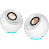 Creative Labs CREATIVE Pebble Pro 2.0 USB-C PC-Lautsprecher mit Bluetooth 5.3 und anpassbarer RGB-Beleuchtung, USB-Audio und Headset-/Mikrofonanschluss (Weiß)