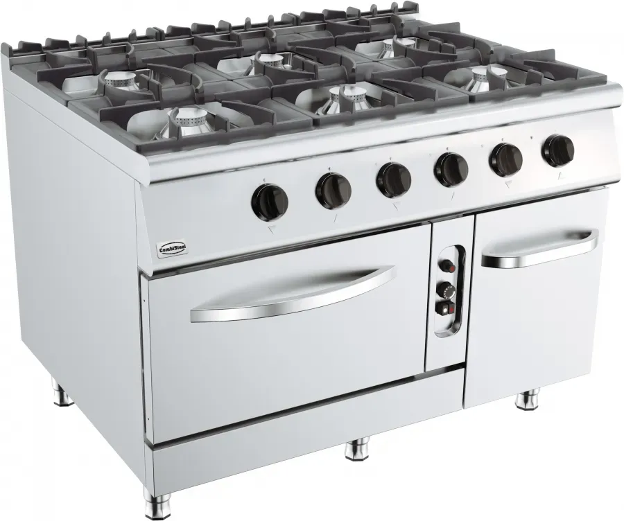Base 900 Gasherd 6 Br. Mit Gasbackofen