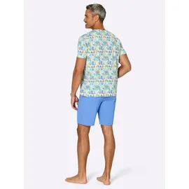 wäschepur Shorty bedruckt Mittelblau/Türkis 48/50