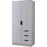 [en.casa] Kleiderschrank Eiselfing 80 x 176 x 52 cm Grau