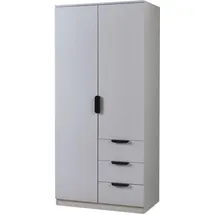 [en.casa] Kleiderschrank Eiselfing 80 x 176 x 52 cm Grau