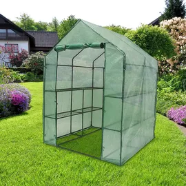 Relaxdays Foliengewächshaus 1,4 x 1,4 x 1,95 m grün