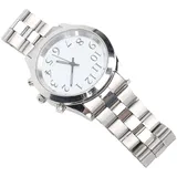 ZJchao Laut Sprechende Uhr, Großes Zifferblatt, Elastisches Edelstahlband, Ideal für Sehbehinderte, Blinde ältere Menschen, Benutzerfreundlich, EIN-klick-Einstellung, Ständige