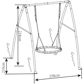 Axi Nestschaukel Anthrazit/Creme Metall