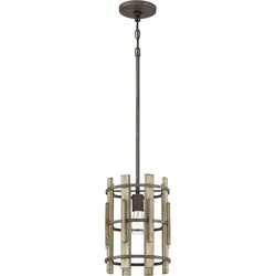 Wood Hollow Pendelleuchte schwarz rustikal Quoizel QZ-WOOD-HOLLOW-MP