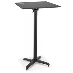Stehtisch Klappbar Holz Metall | Quadratischer Bistrotisch mit Klappmechanismus | Bartisch Schwarz für kleine Räume | Kadima Design