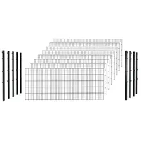 Hadra Doppelstabmattenzaun 205,4 x 143 cm Schwarz/Metall
