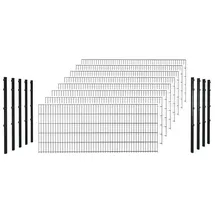 Hadra Doppelstabmattenzaun 205,4 x 143 cm Schwarz/Metall