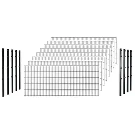 Hadra Doppelstabmattenzaun 205,4 x 143 cm Schwarz/Metall