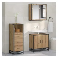 vidaXL Badezimmermöbel-Set mit Regal 3-tlg. Artisan-Eiche