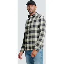 Karohemd NO EXCESS, Herren, Gr. XXXL, N-Gr, grau (dunkelgrau), Obermaterial: 52% Viskose, 48% Baumwolle, kariert, casual, regular fit taillenbedeckt, ohne Ausschnitt, Langarm Manschette, Hemden, mit Kent Kragen