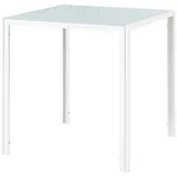 Quadratischer Esstisch Für 4 Personen, Tischplatte Aus Gehärtetem Glas, Für Küche Und Esszimmer, 75 X 75 X 75 Cm, Weiß