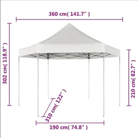 vidaXL Pop-Up Partyzelt 3,1 x 3,6 m grau